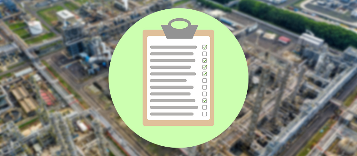 contrôle check list usine vue aerienne