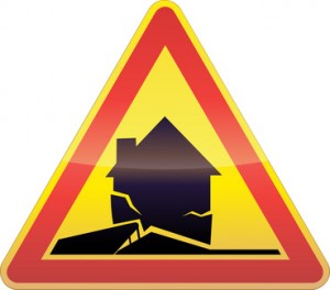 Panneau de danger temporaire glissement de terrain (détouré)