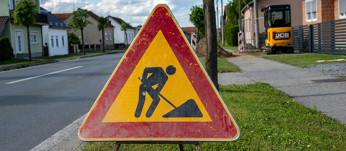 panneau de signalisation de travaux
