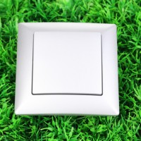 Modern light switch on green grass