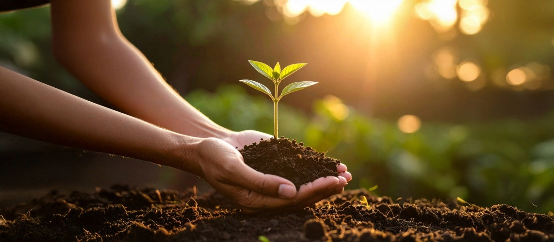 plante déposée terre