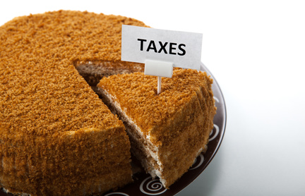 metaphor in the form of cake for the payment of taxes