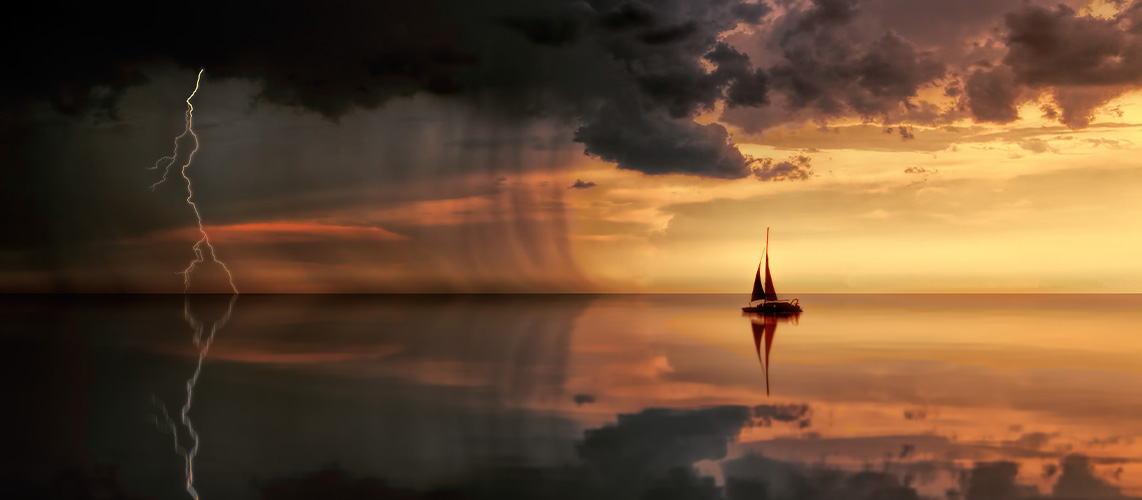 orage mer navire
