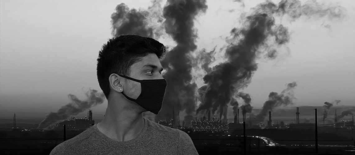 usine fumée masque pollution de l air